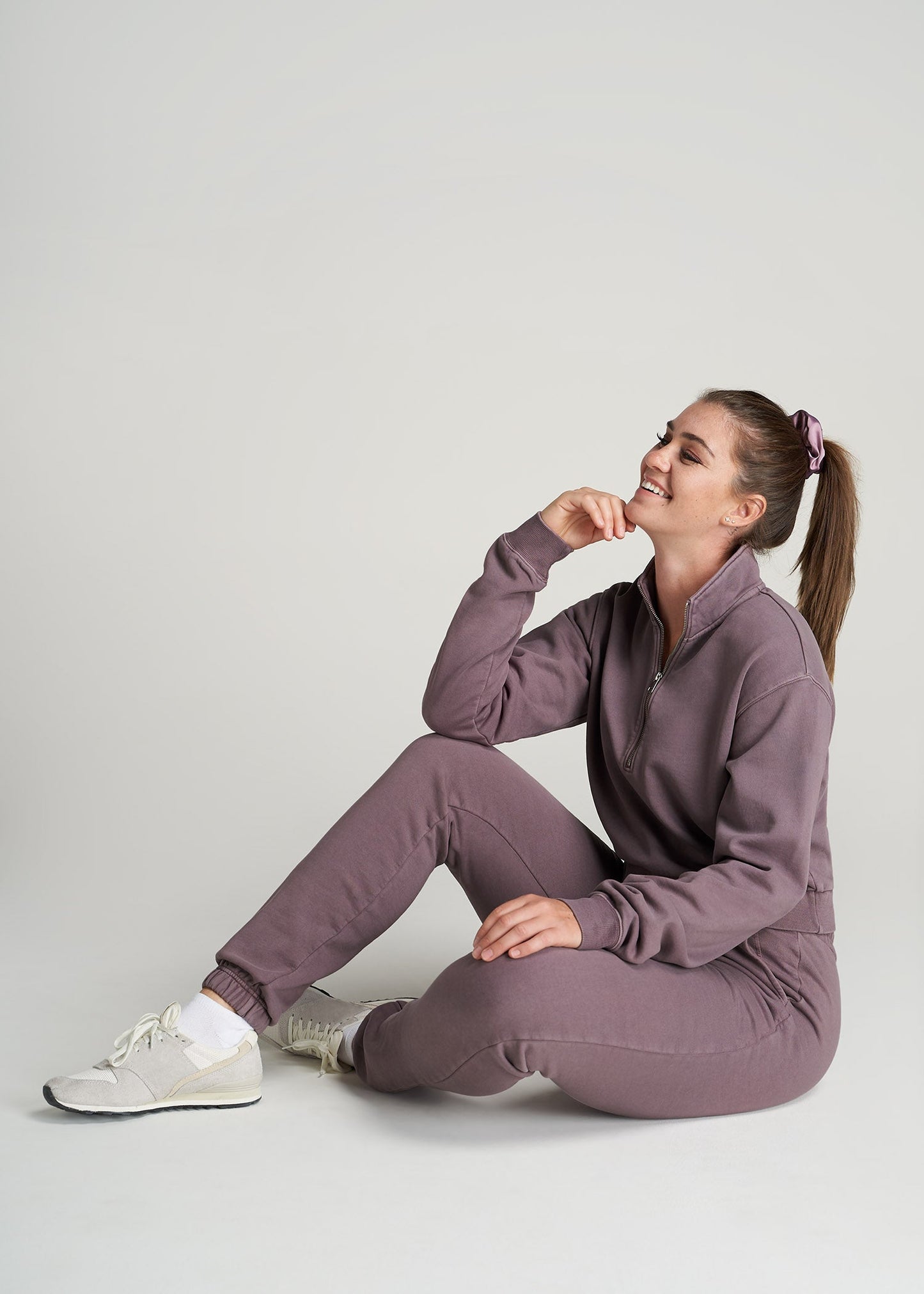 American-Tall-Women-8020-GD-Halfzip-SweatshirtSmokedMauve-full