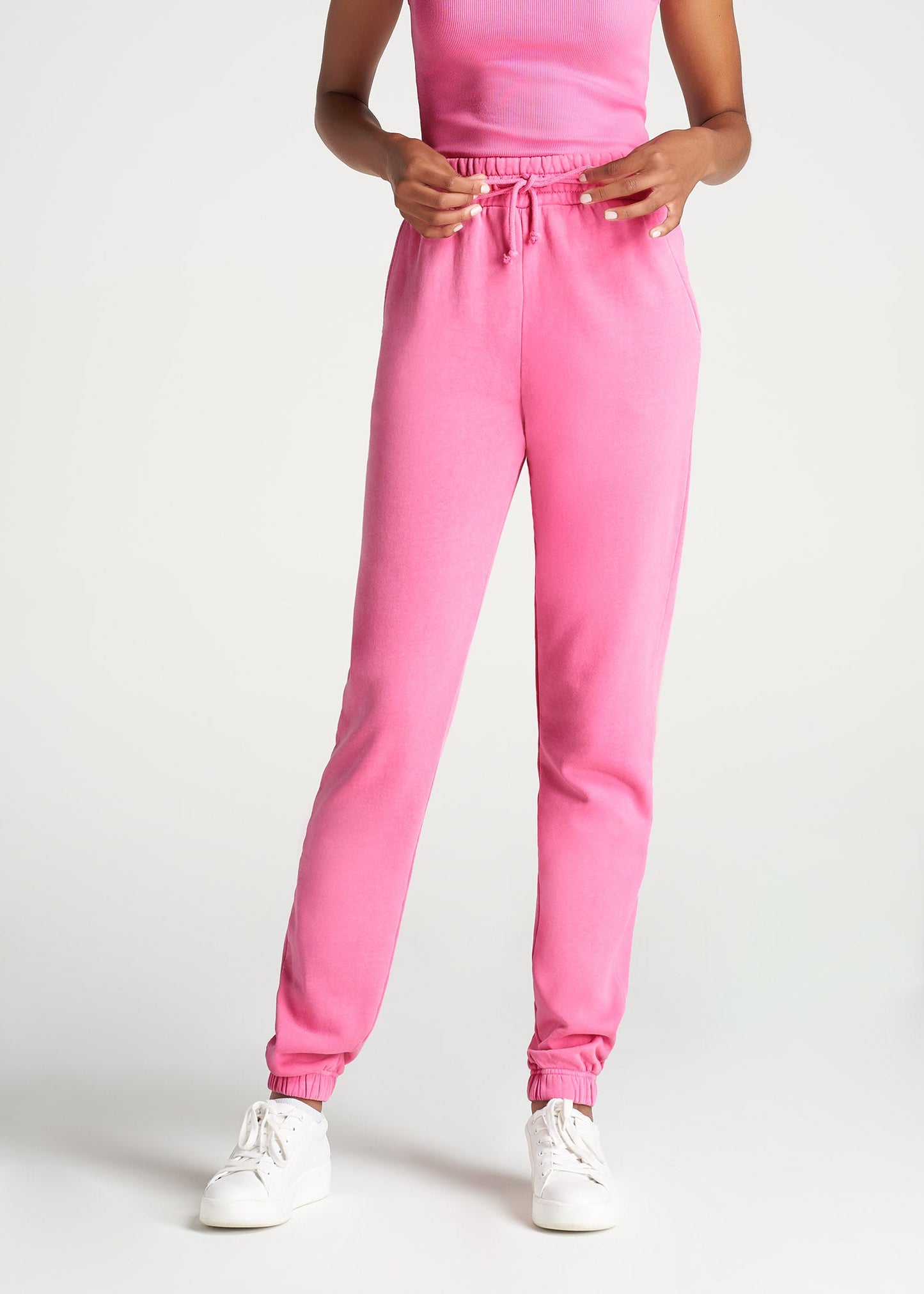 American-Tall-Women-8020-GD-HighWaist-SweatPants-BubblegumPink-front