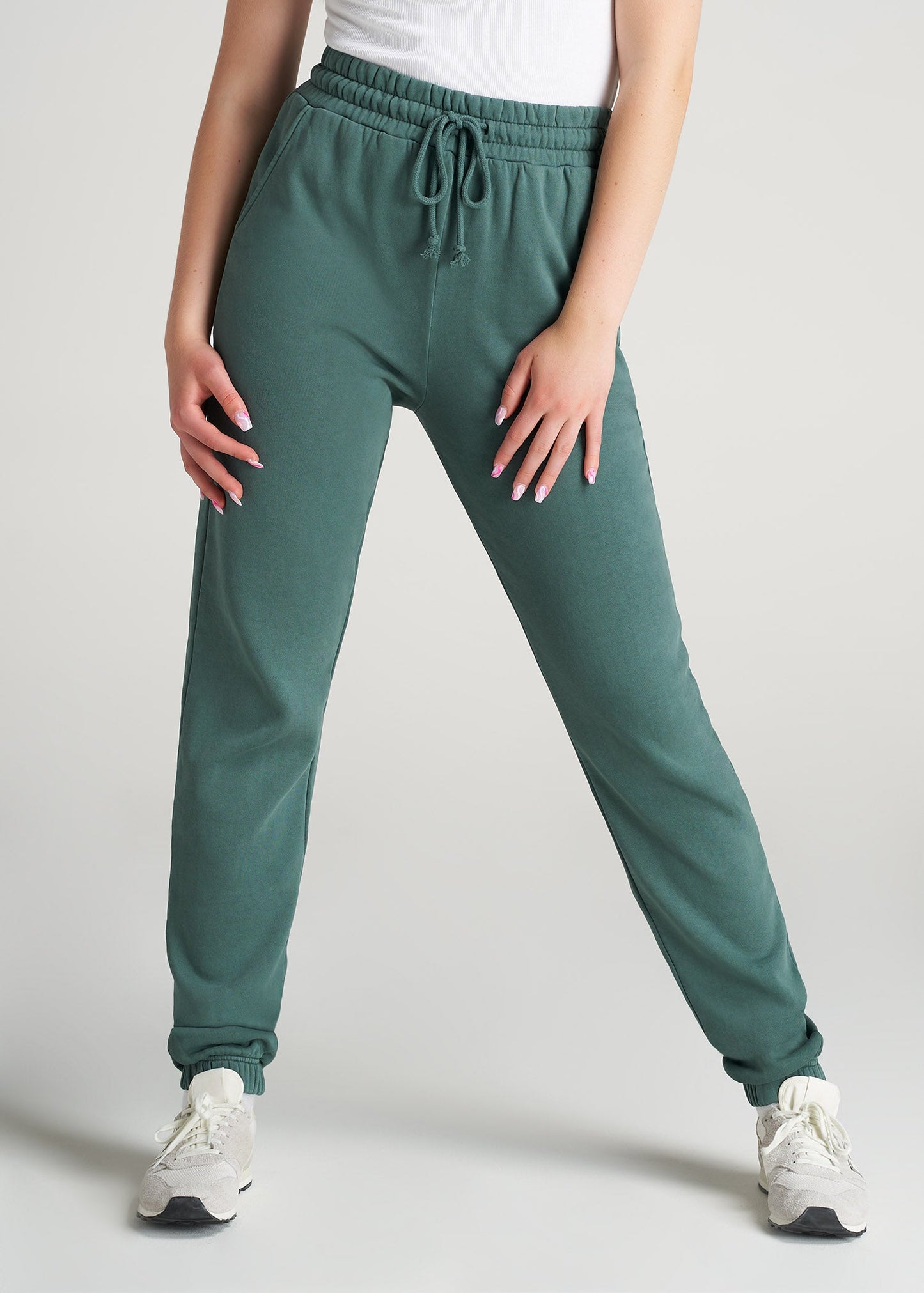 American-Tall-Women-8020-GD-HighWaist-SweatPants-JuniperGreen-front