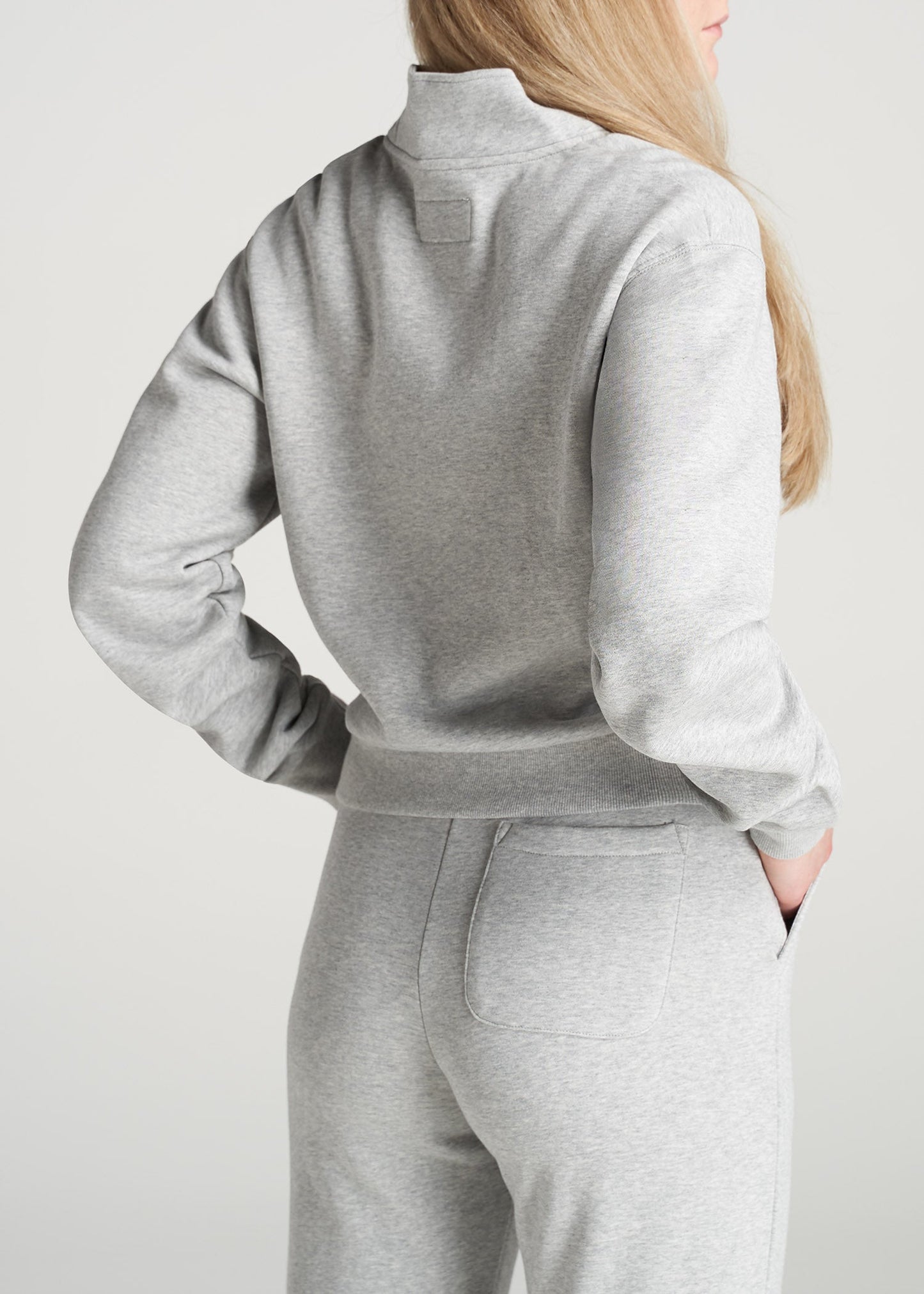 American-Tall-Women-8020-PD-HalfZip-Sweatshirt-GreyMix-back