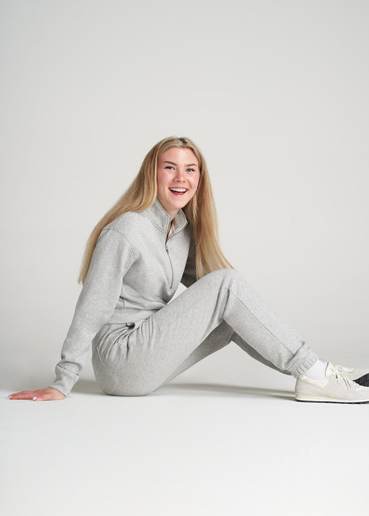American-Tall-Women-8020-PD-HalfZip-Sweatshirt-GreyMix-full