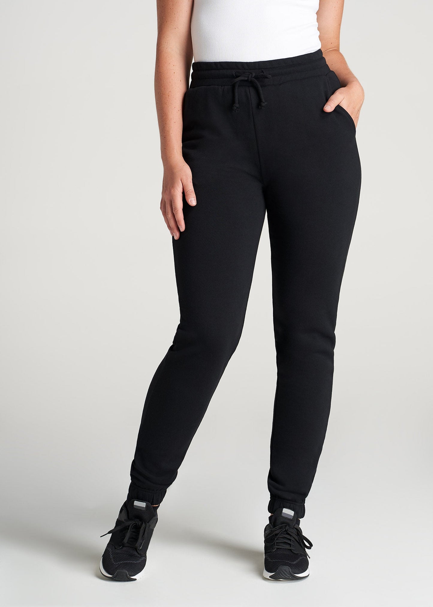 American-Tall-Women-8020-PD-HighWaist-SweatPants-Black-front