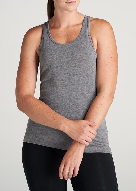 American-Tall-Women-Athletic-RacerBack-Tank-DarkGrey-front