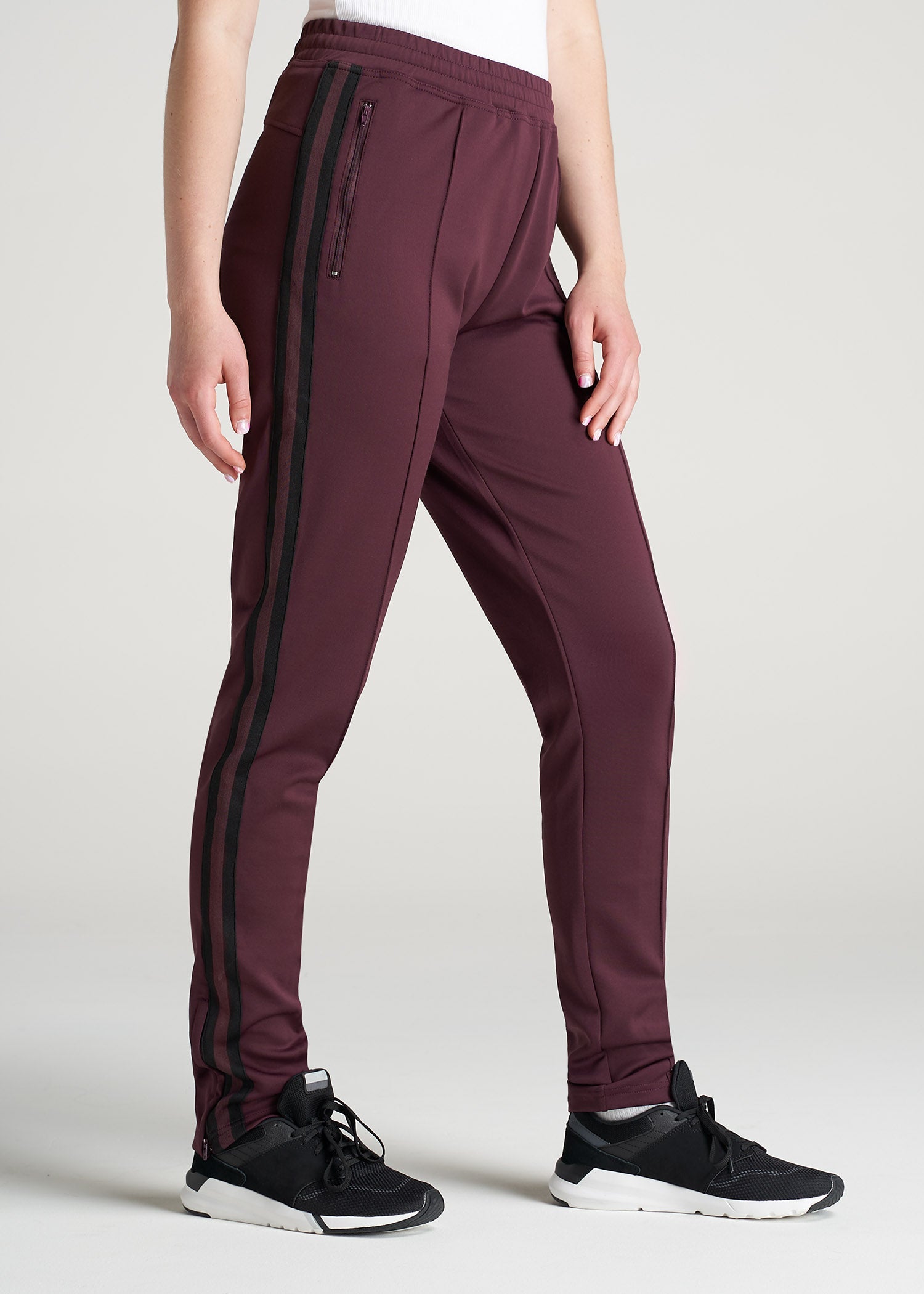 American-Tall-Women-Athletic-StripePant-Beetroot_Black-side