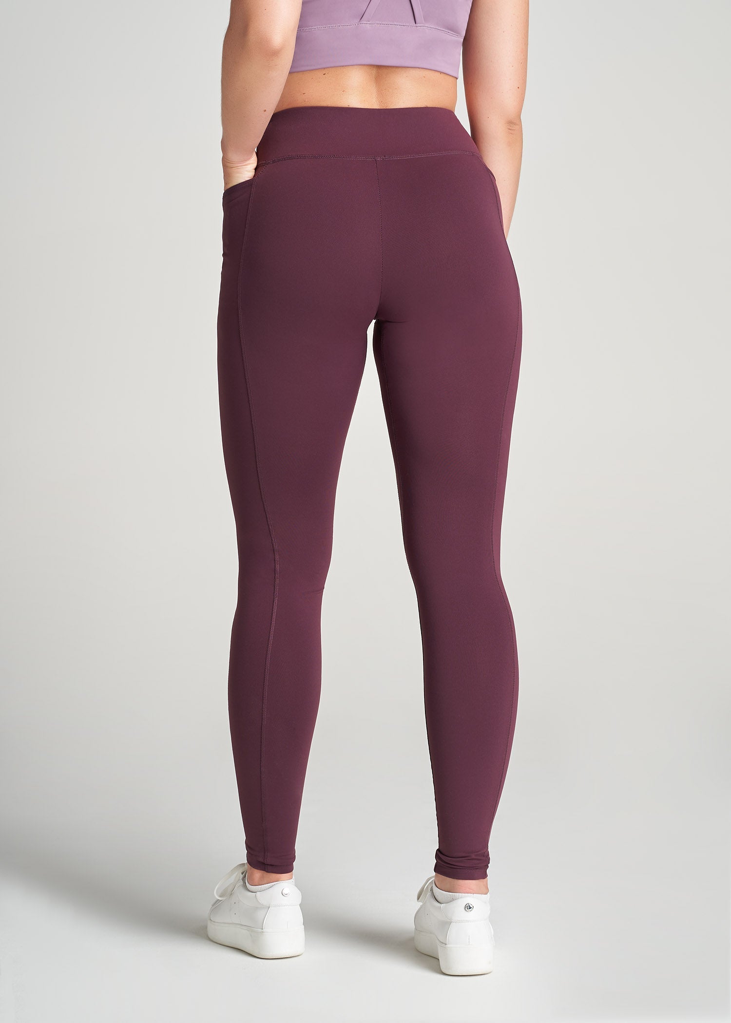 American-Tall-Women-Bella-OuterPocket-Leggings-BeetRoot-back
