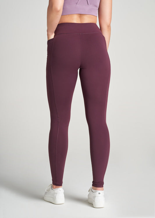 American-Tall-Women-Bella-OuterPocket-Leggings-BeetRoot-back