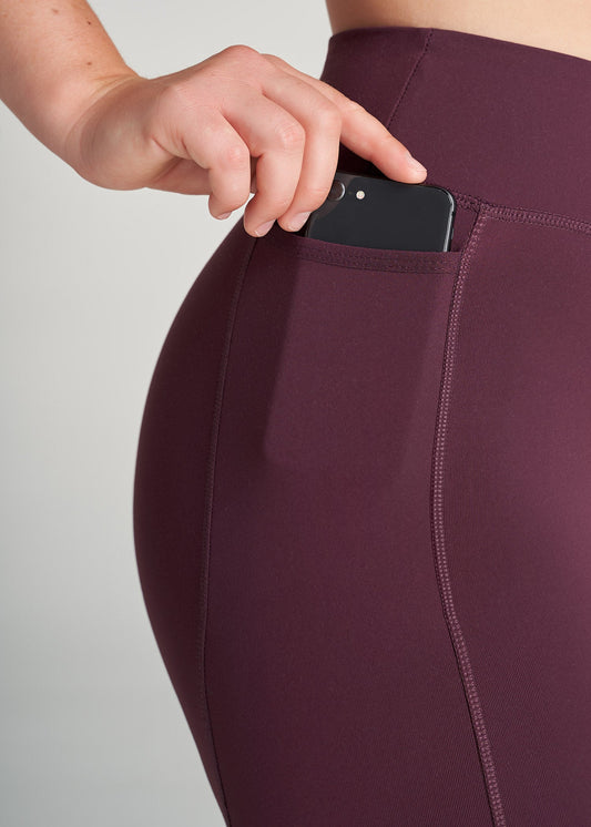 American-Tall-Women-Bella-OuterPocket-Leggings-BeetRoot-detail