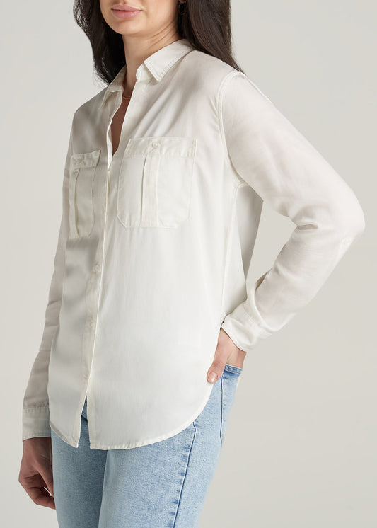American-Tall-Women-Classic-Fit-Tencel-Shirt-Ivory-side