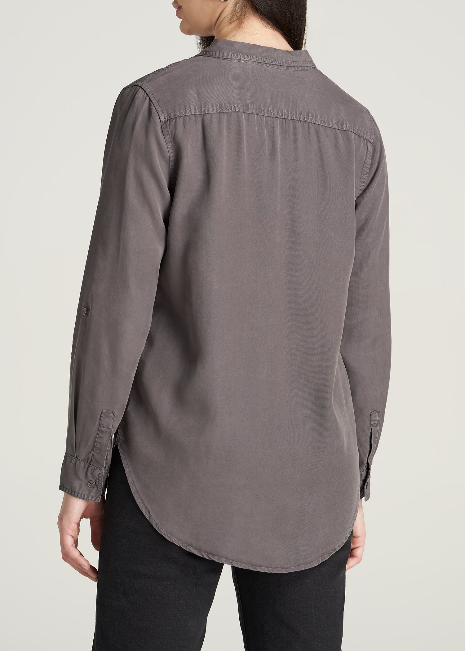    American-Tall-Women-Classic-Fit-Tencel-Shirt-Smoke-back