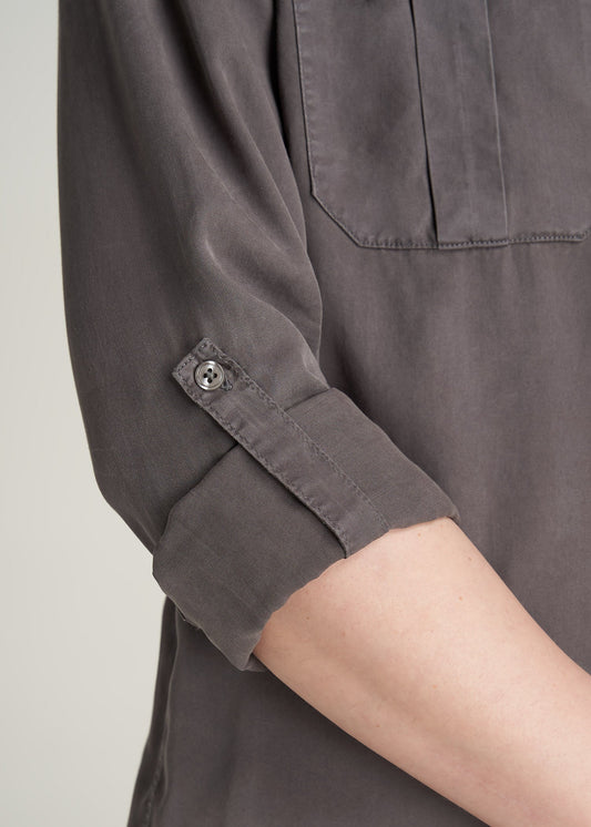    American-Tall-Women-Classic-Fit-Tencel-Shirt-Smoke-detail