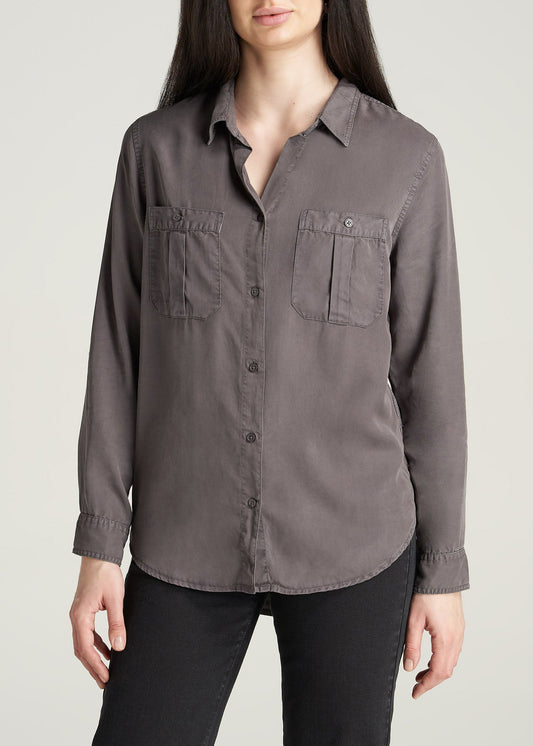      American-Tall-Women-Classic-Fit-Tencel-Shirt-Smoke-front