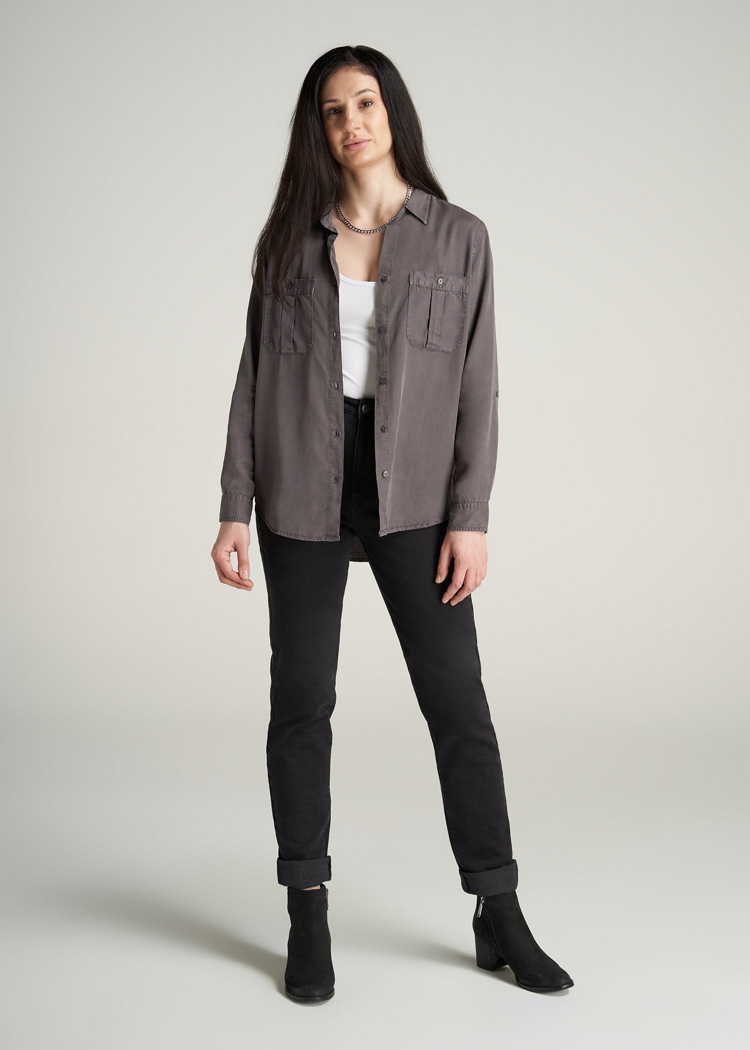 American-Tall-Women-Classic-Fit-Tencel-Shirt-Smoke-full
