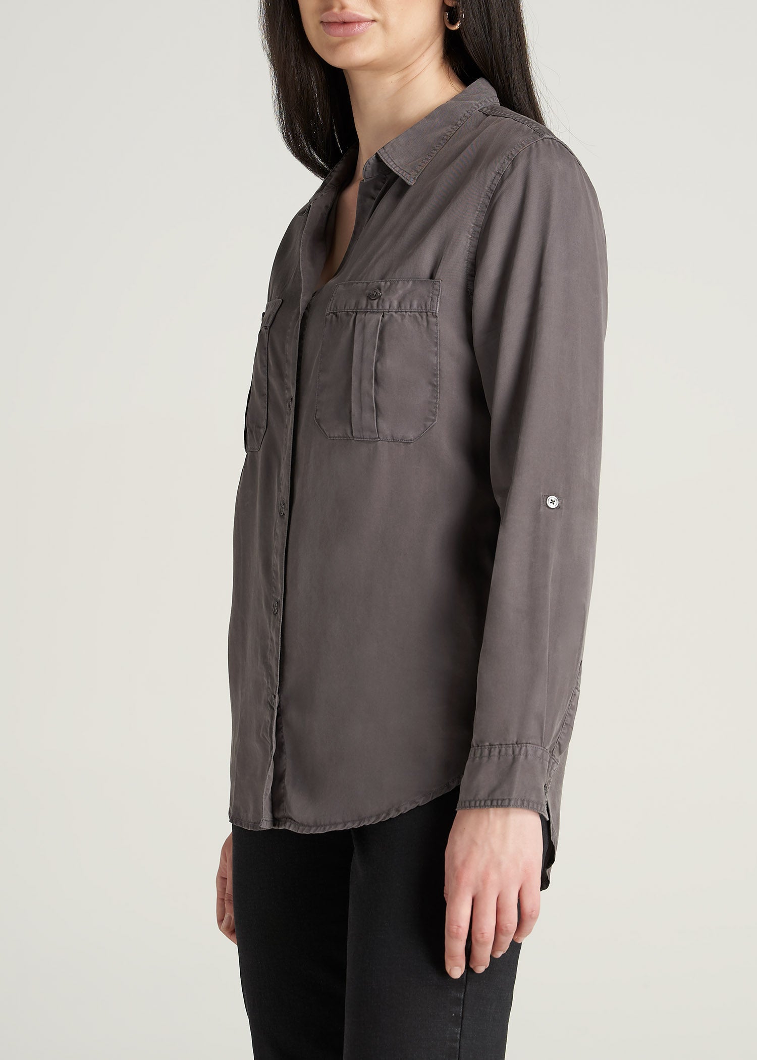    American-Tall-Women-Classic-Fit-Tencel-Shirt-Smoke-side