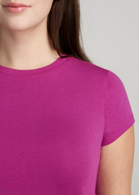     American-Tall-Women-CrewNeck-CapSleeveTee-PinkOrchid-detail
