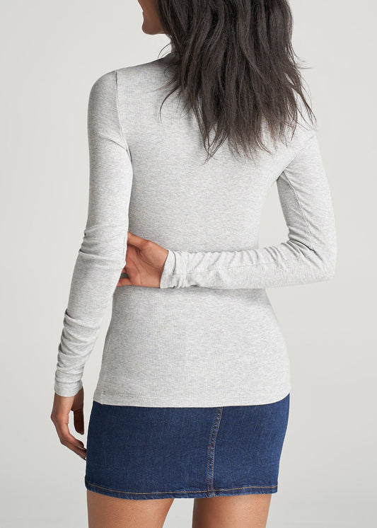 American-Tall-Women-Fitted-LongSleeve-Ribbed-TurtleNeck-GreyMix-back