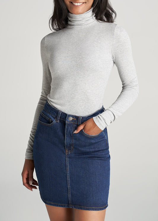American-Tall-Women-Fitted-LongSleeve-Ribbed-TurtleNeck-GreyMix-front