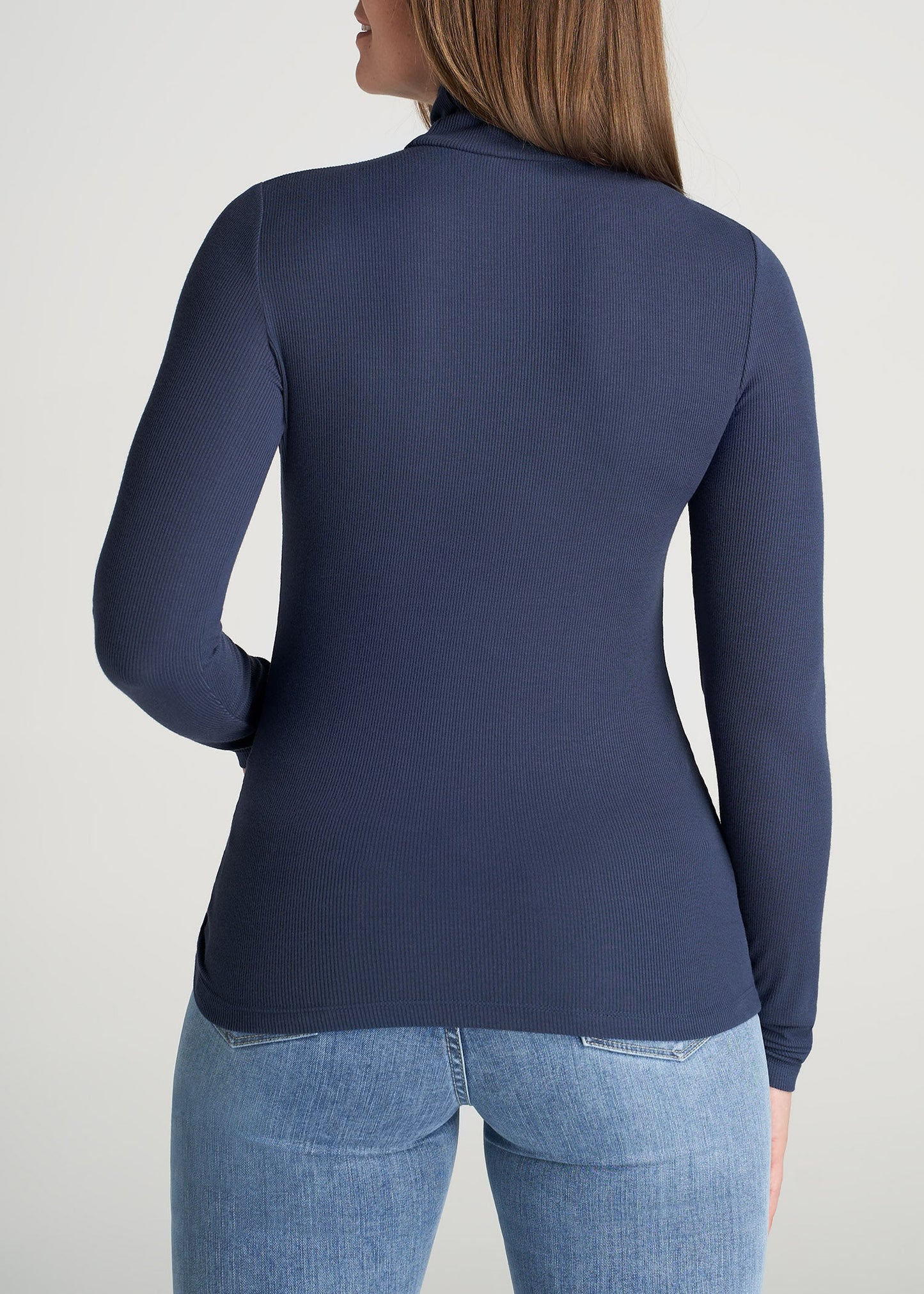 American-Tall-Women-Fitted-LongSleeve-Ribbed-TurtleNeck-Navy-back