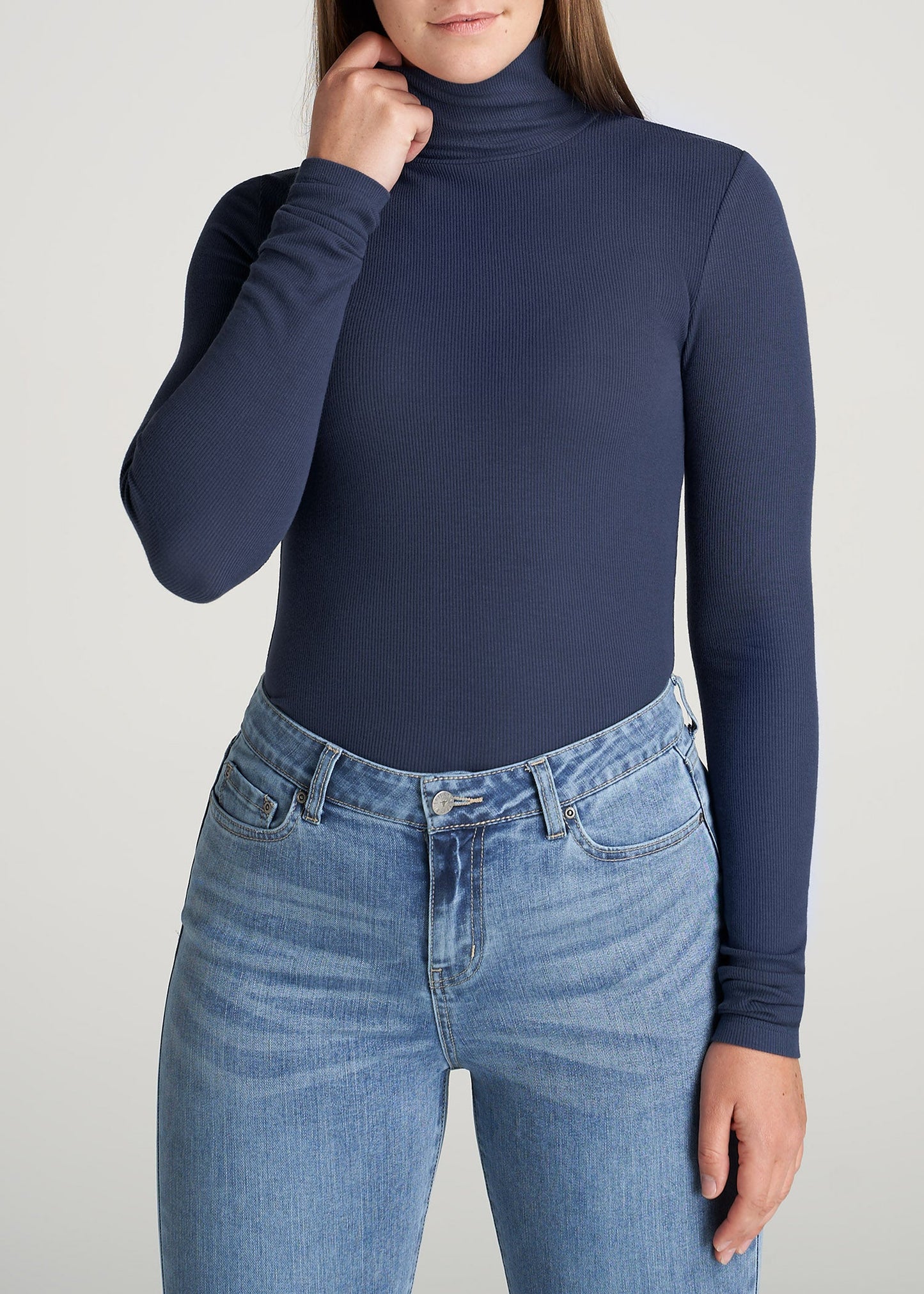 American-Tall-Women-Fitted-LongSleeve-Ribbed-TurtleNeck-Navy-front