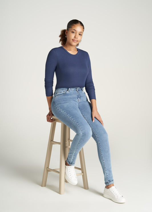    American-Tall-Women-Fitted-Ribbed-LongSleeve-Navy-full