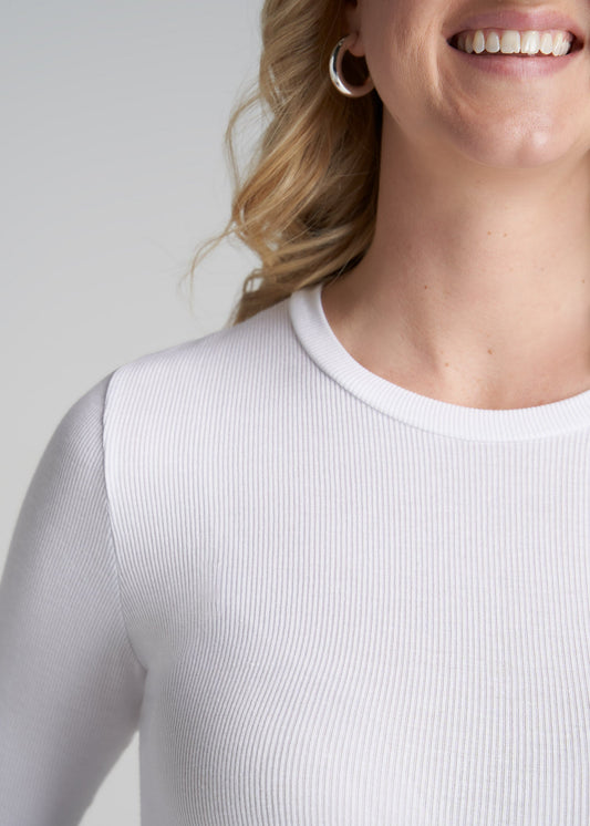    American-Tall-Women-FittedRIbbed-LongSleeve-Tee-White-detail