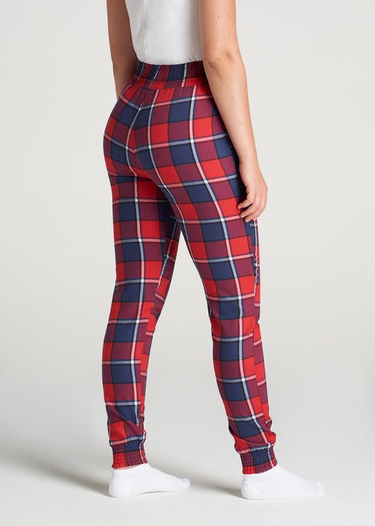 American-Tall-Women-Flannel-PJ-BlueRedPlaid-back