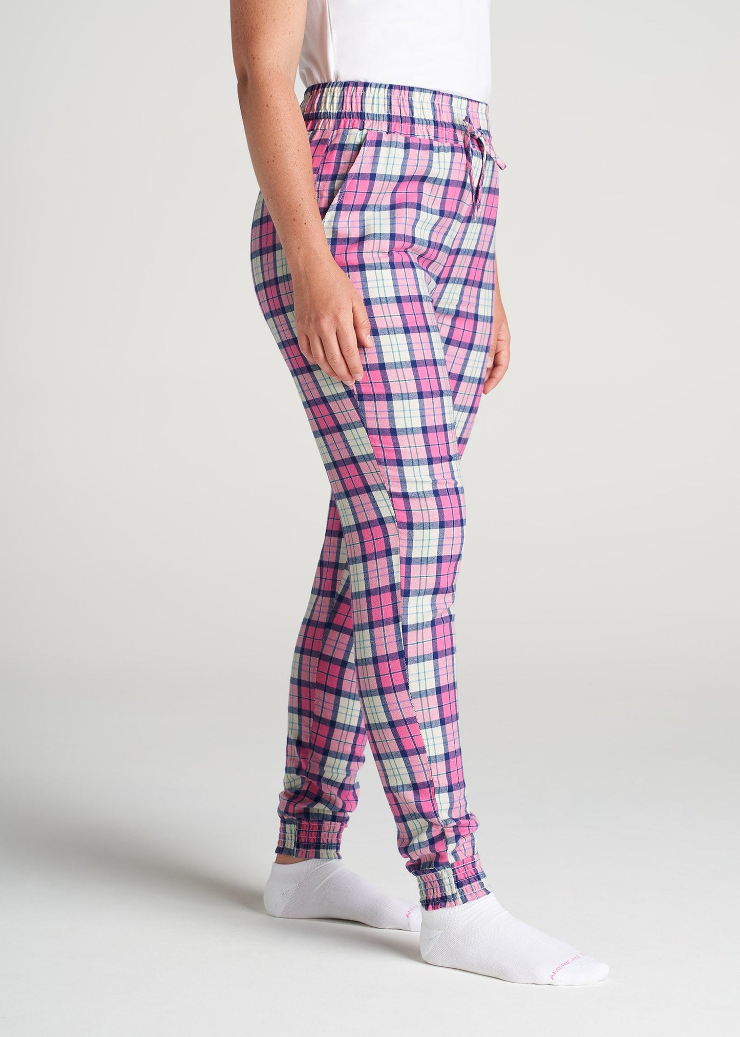 American-Tall-Women-Flannel-PJ-PinkPlaid-side