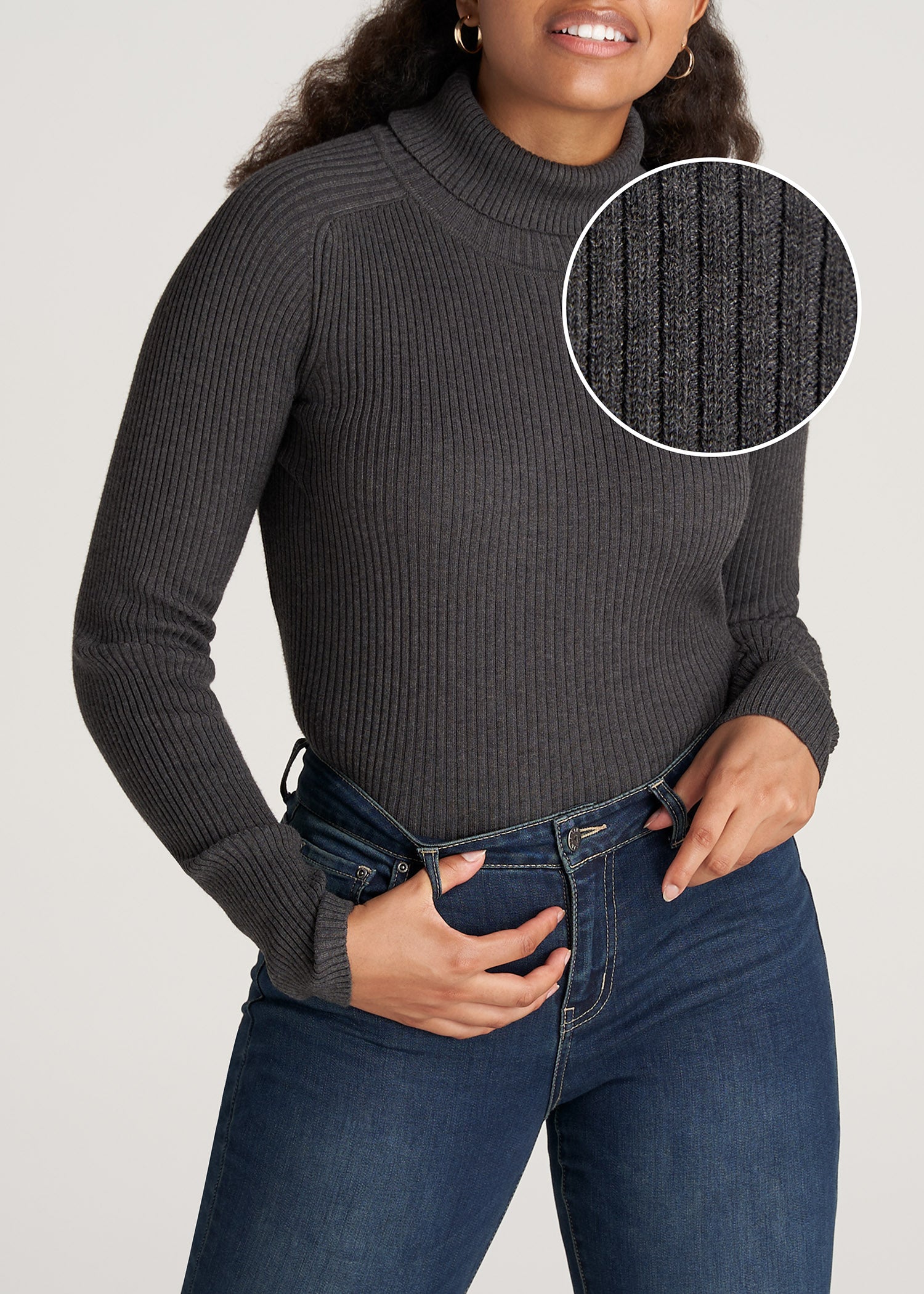 American-Tall-Women-HeavyRib-Turtleneck-Sweater-ShadowGreyMix-front