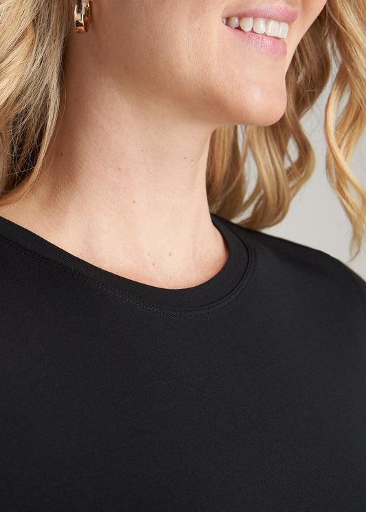 American-Tall-Women-High-Crewneck-CapSleeve-Tee-Black-detail