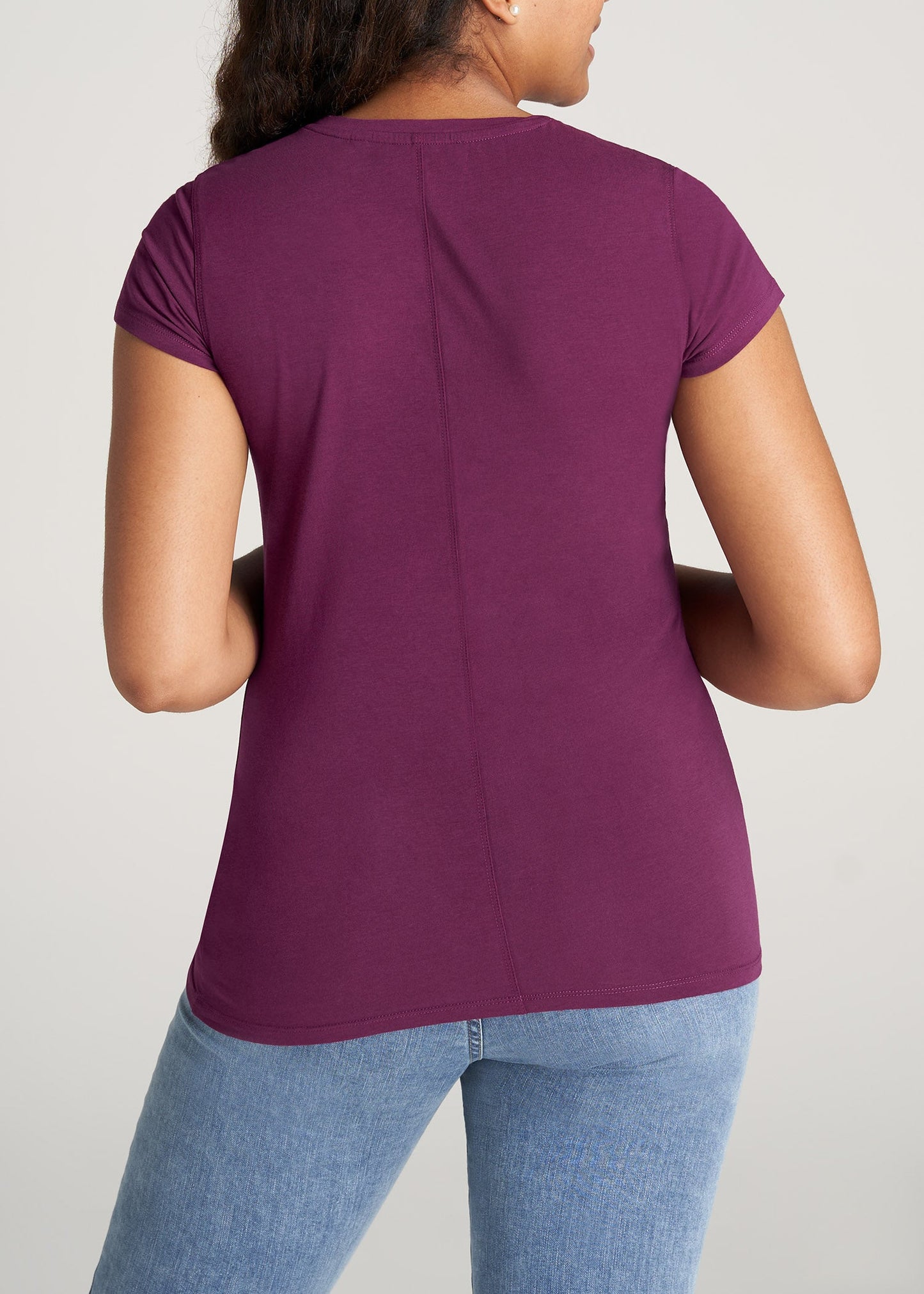 American-Tall-Women-High-Crewneck-CapSleeve-Tee-Plum-back