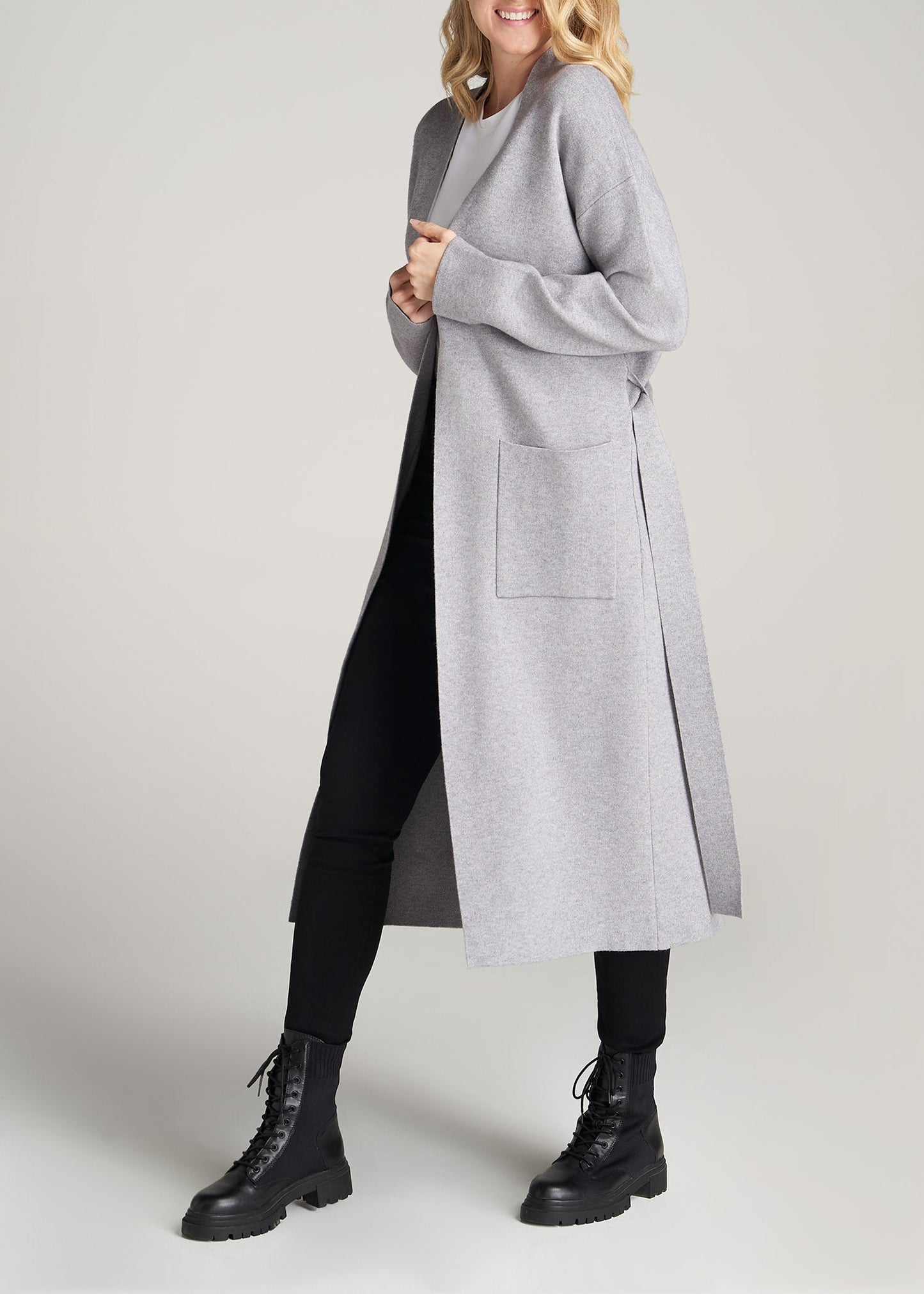American-Tall-Women-LongBelted-Cardigan-LightGreyMix-side