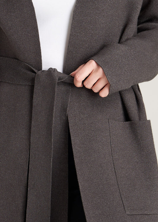 American-Tall-Women-LongBelted-Cardigan-ShadowGreyMix-detail