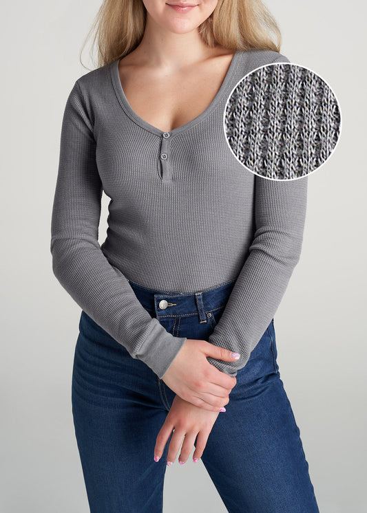 American-Tall-Women-LongSleeve-Tee-WaffleHenley-Ash-front
