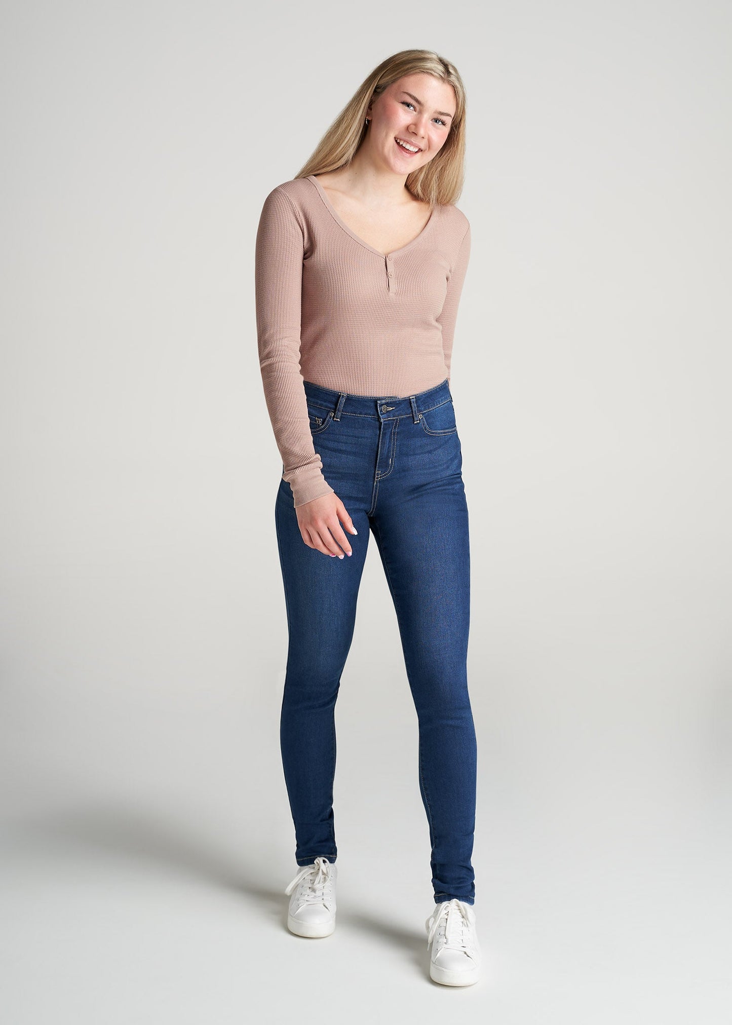 American-Tall-Women-LongSleeve-Tee-WaffleHenley-BallerinaPink-full