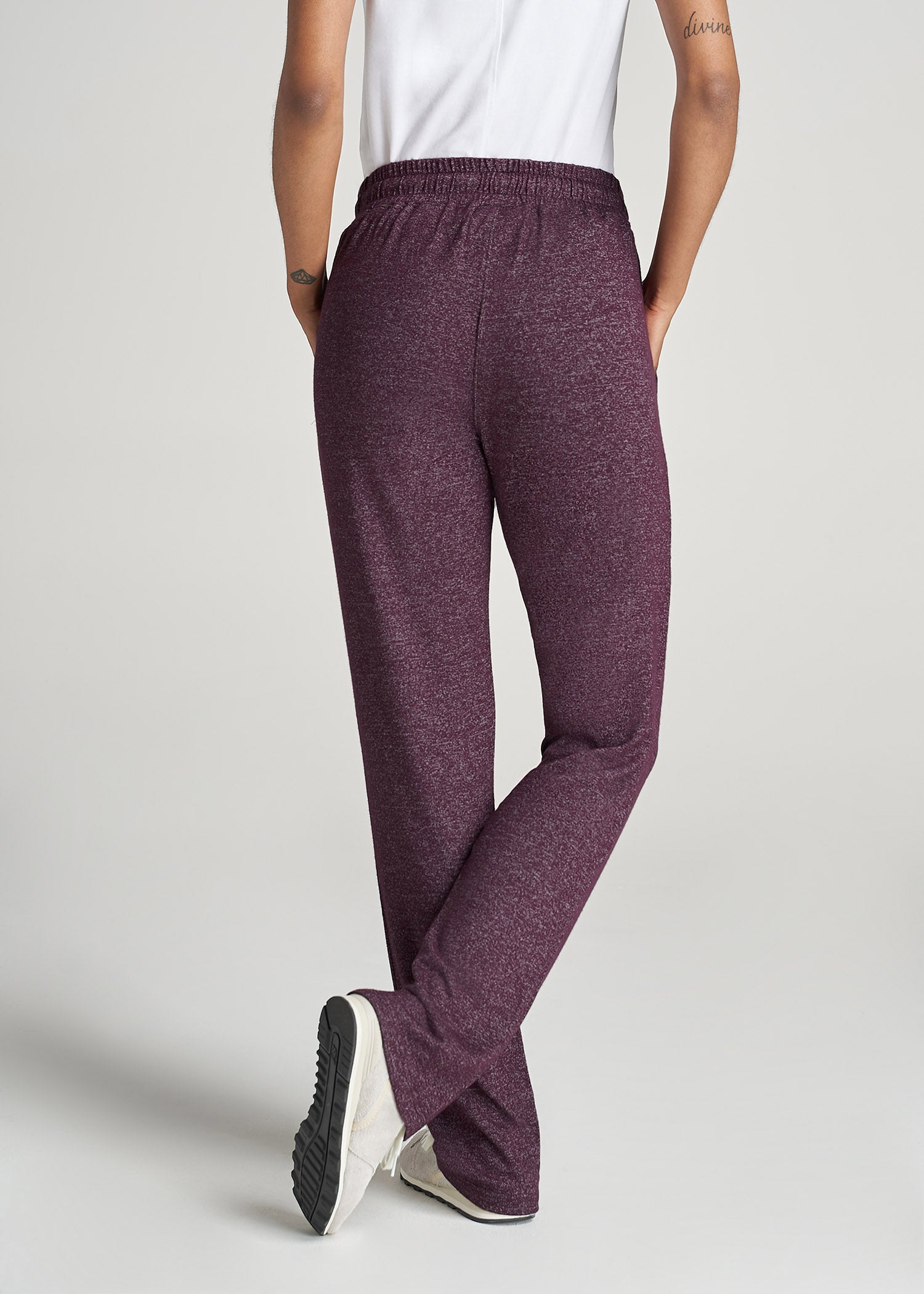 American-Tall-Women-Lounge-OpenBottom-Pants-BeetrootMix-back