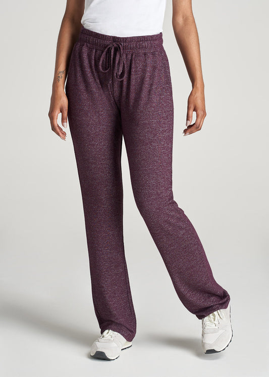American-Tall-Women-Lounge-OpenBottom-Pants-BeetrootMix-front