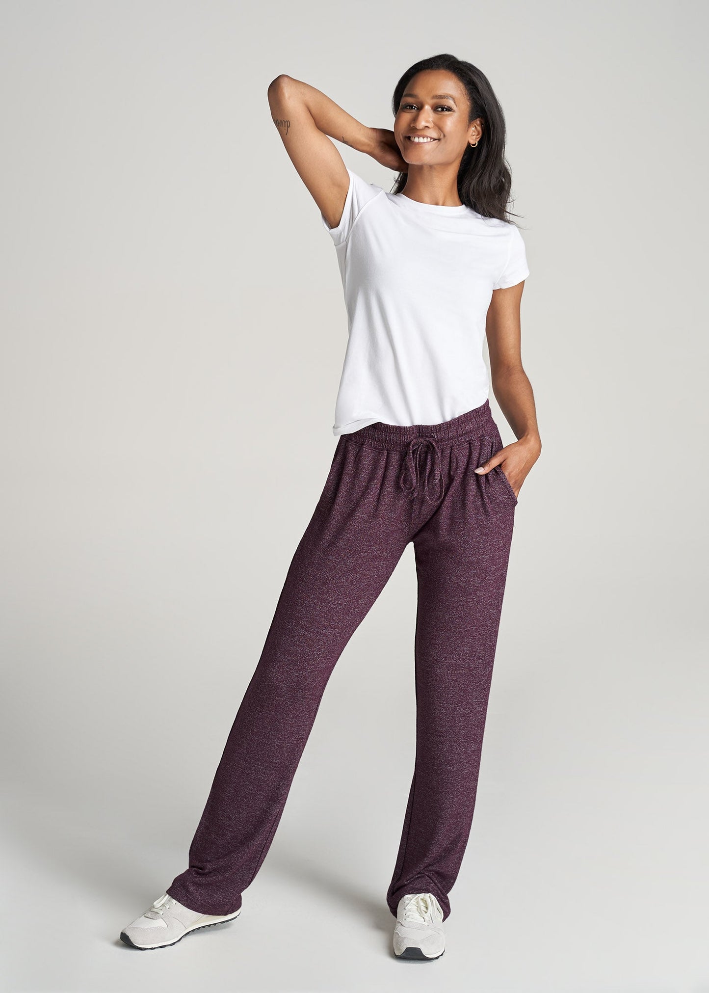 American-Tall-Women-Lounge-OpenBottom-Pants-BeetrootMix-full