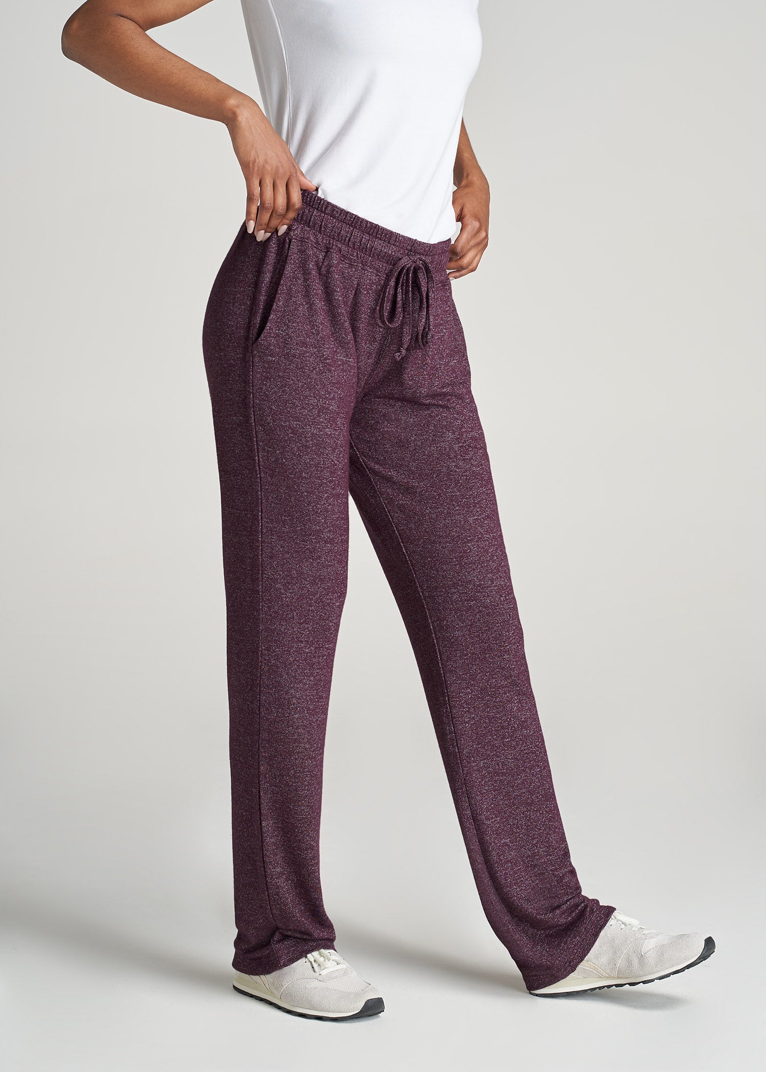 American-Tall-Women-Lounge-OpenBottom-Pants-BeetrootMix-side