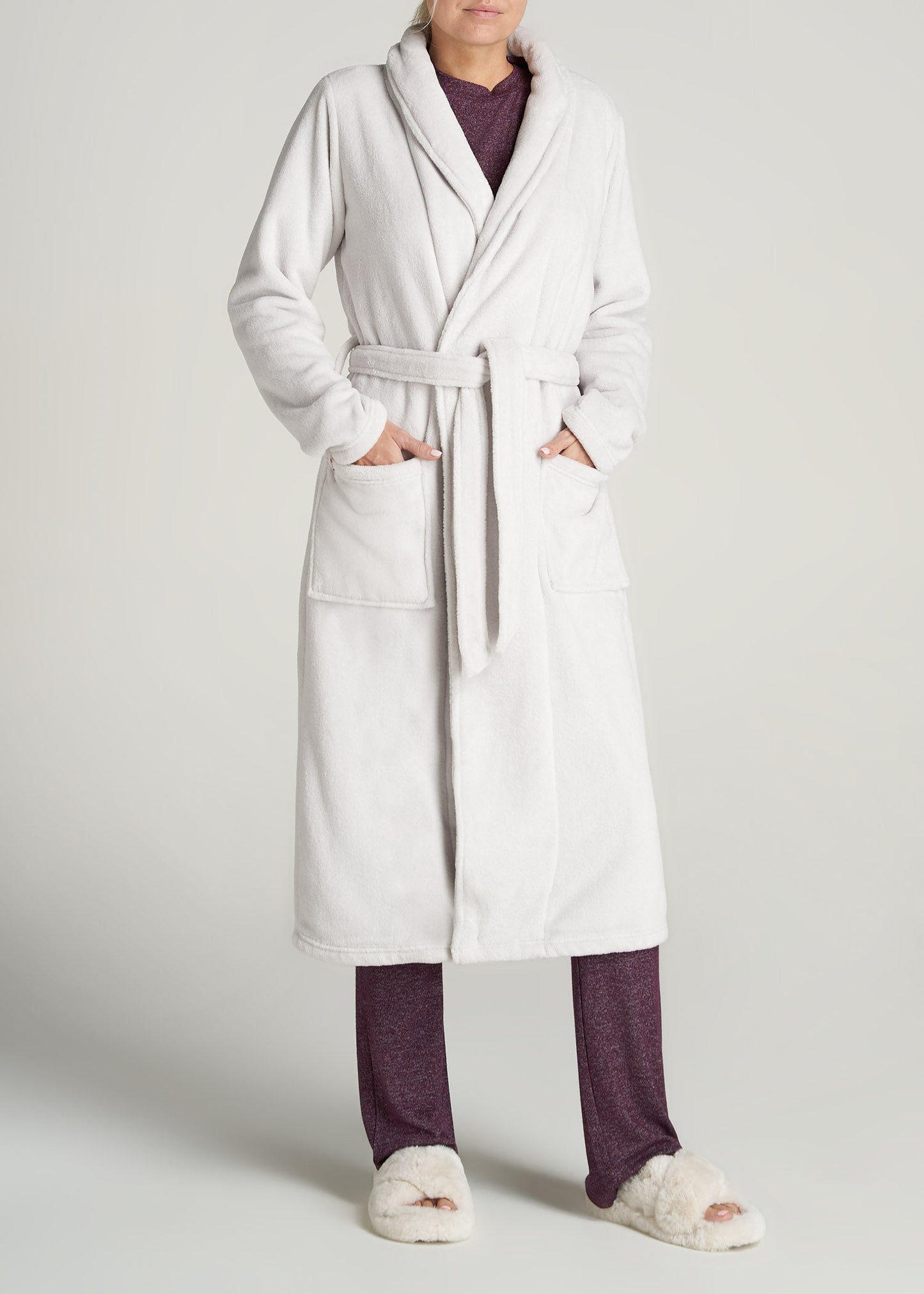    American-Tall-Women-LoungeRobe-CloudGrey-front