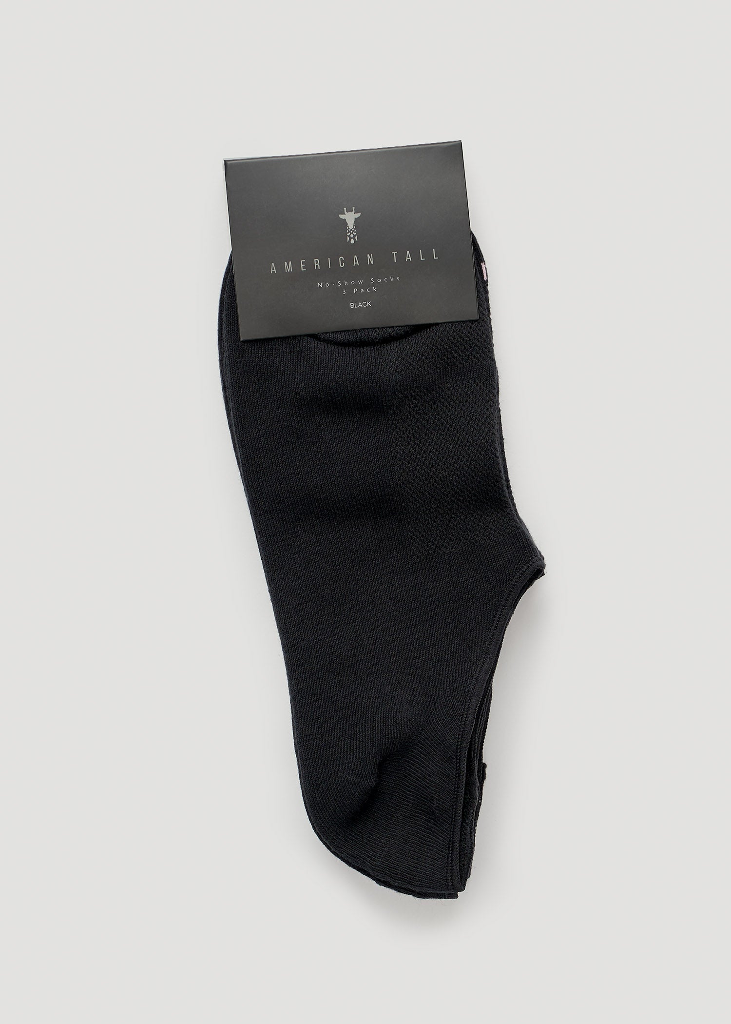 American-Tall-Women-NoShowSocks-3Pack-Black-front