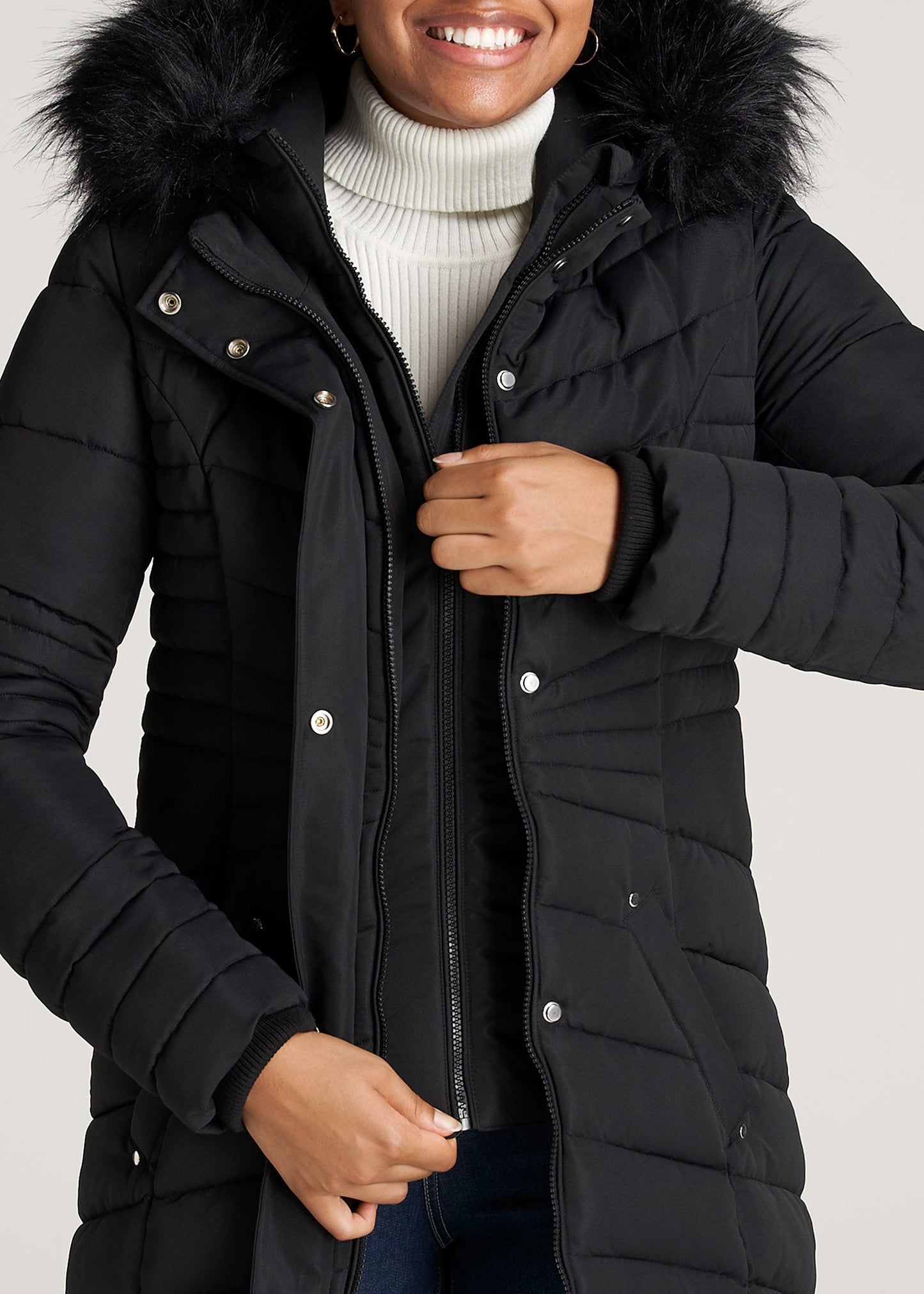 American-Tall-Women-Parka-Black-insidezipper