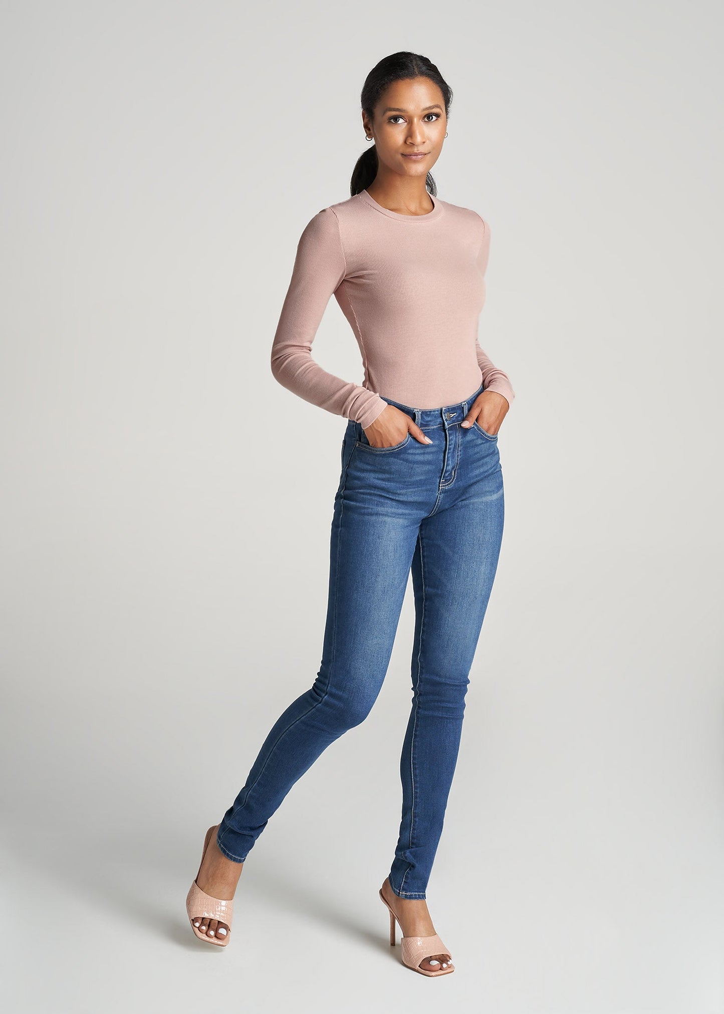 American-Tall-Women-Ribbed-LongSleeve-CrewNeck-Tee-BallerinaPink-full