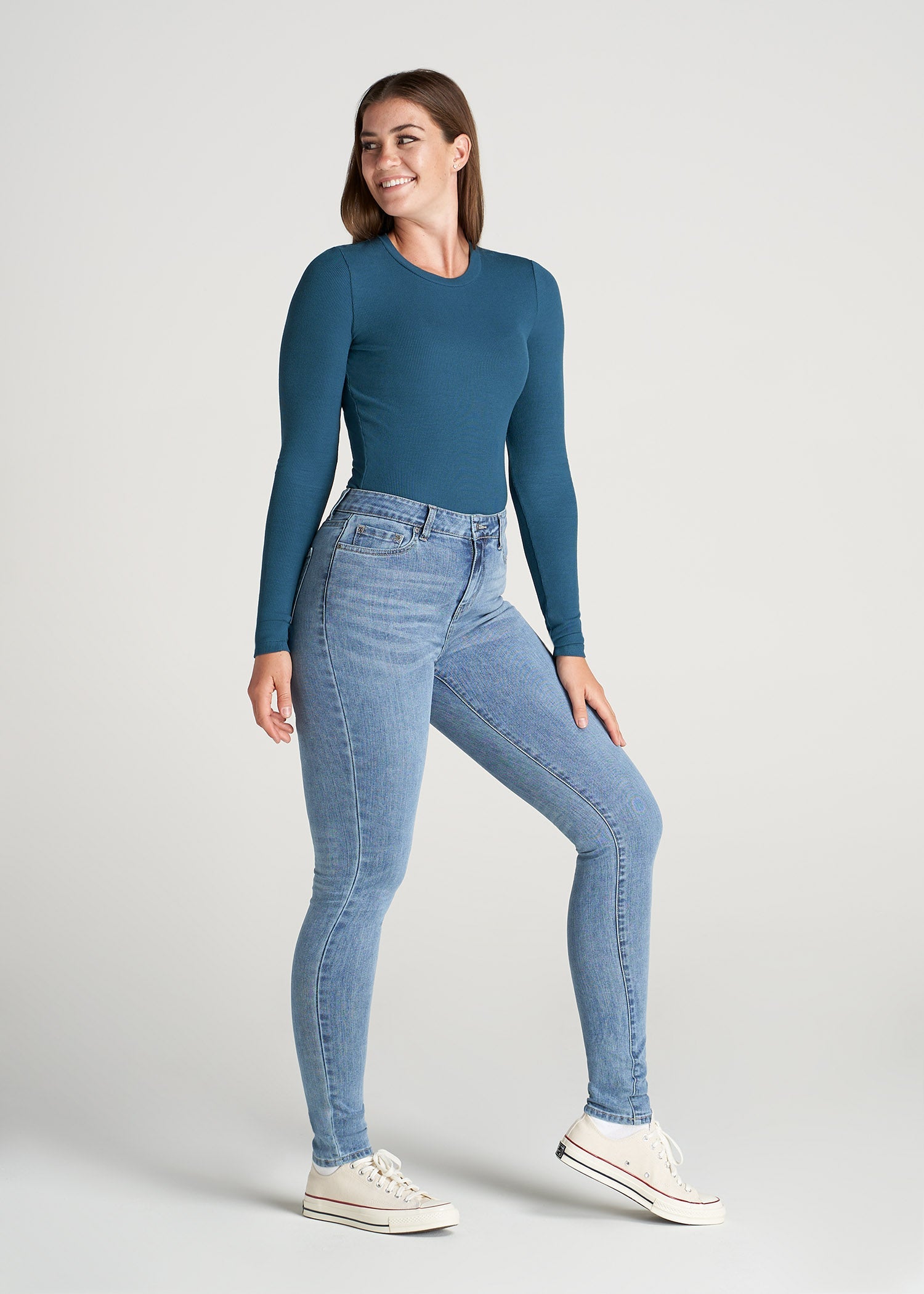American-Tall-Women-Ribbed-LongSleeve-CrewNeck-Tee-DeepWater-full