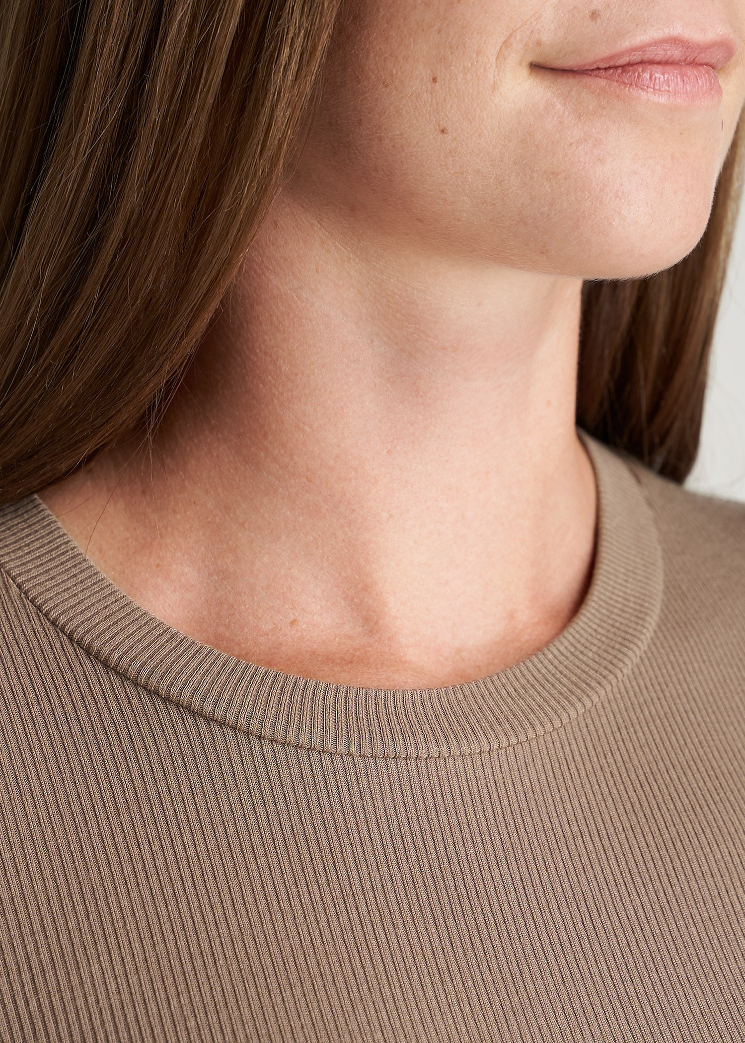 American-Tall-Women-Ribbed-LongSleeve-CrewNeck-Tee-Latte-detail