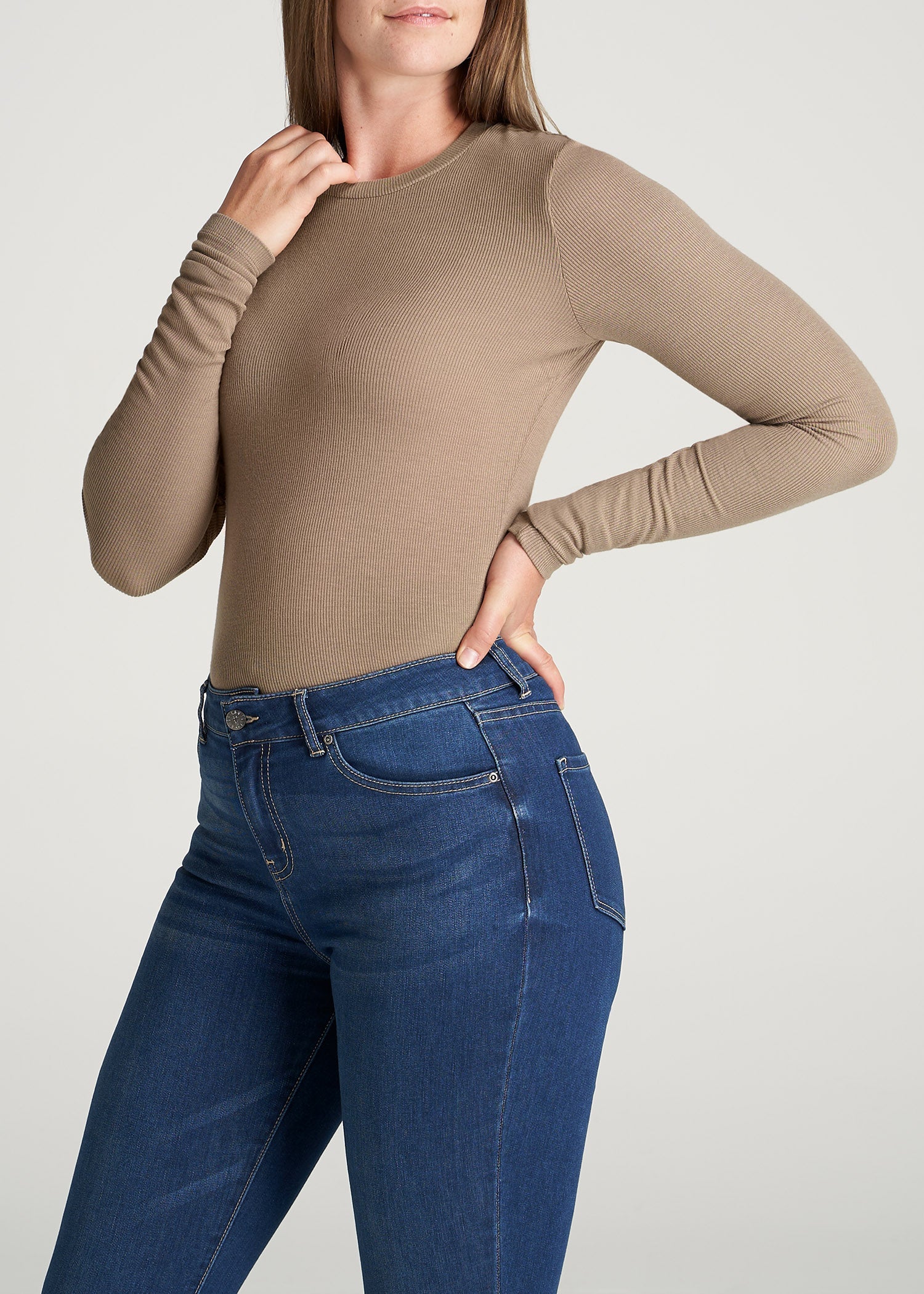 American-Tall-Women-Ribbed-LongSleeve-CrewNeck-Tee-Latte-side