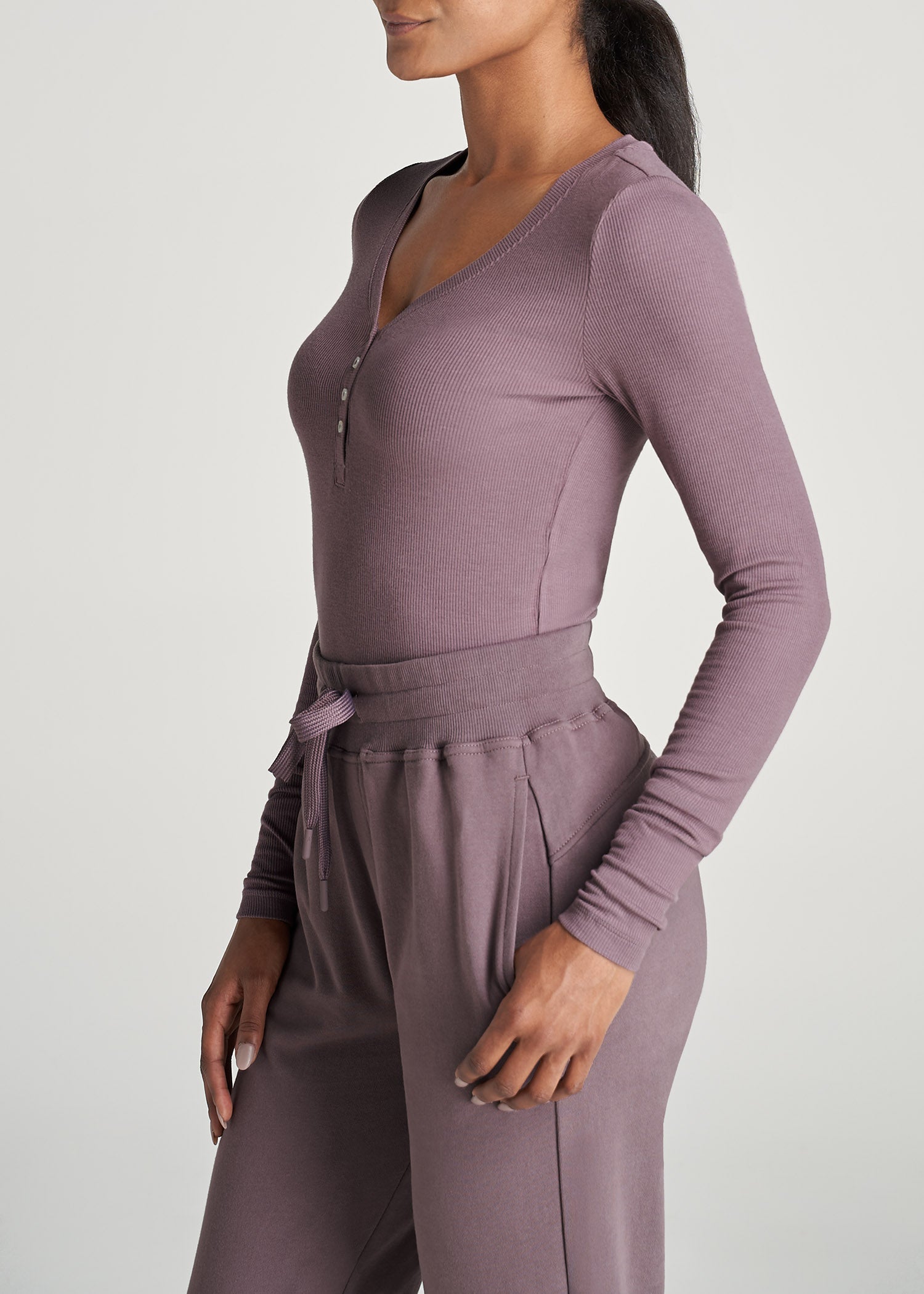 American-Tall-Women-Ribbed-LongSleeve-VNeck-Henley-SmokedMauve-side