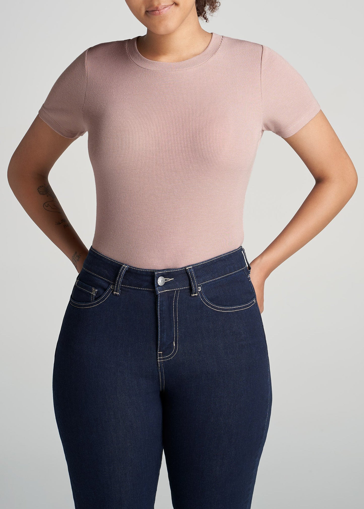 American-Tall-Women-Ribbed-Tee-BallerinaPink-front
