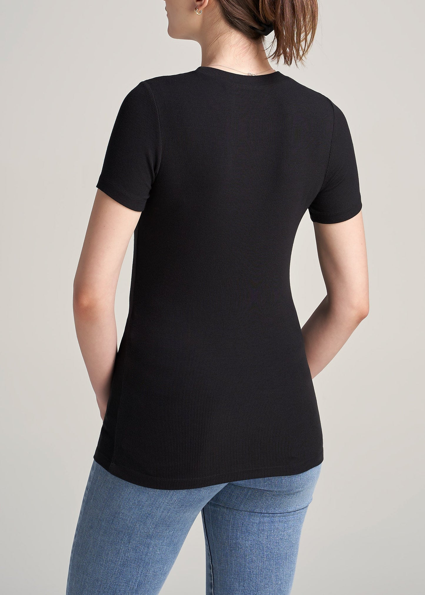 American-Tall-Women-Ribbed-Tee-Black-back