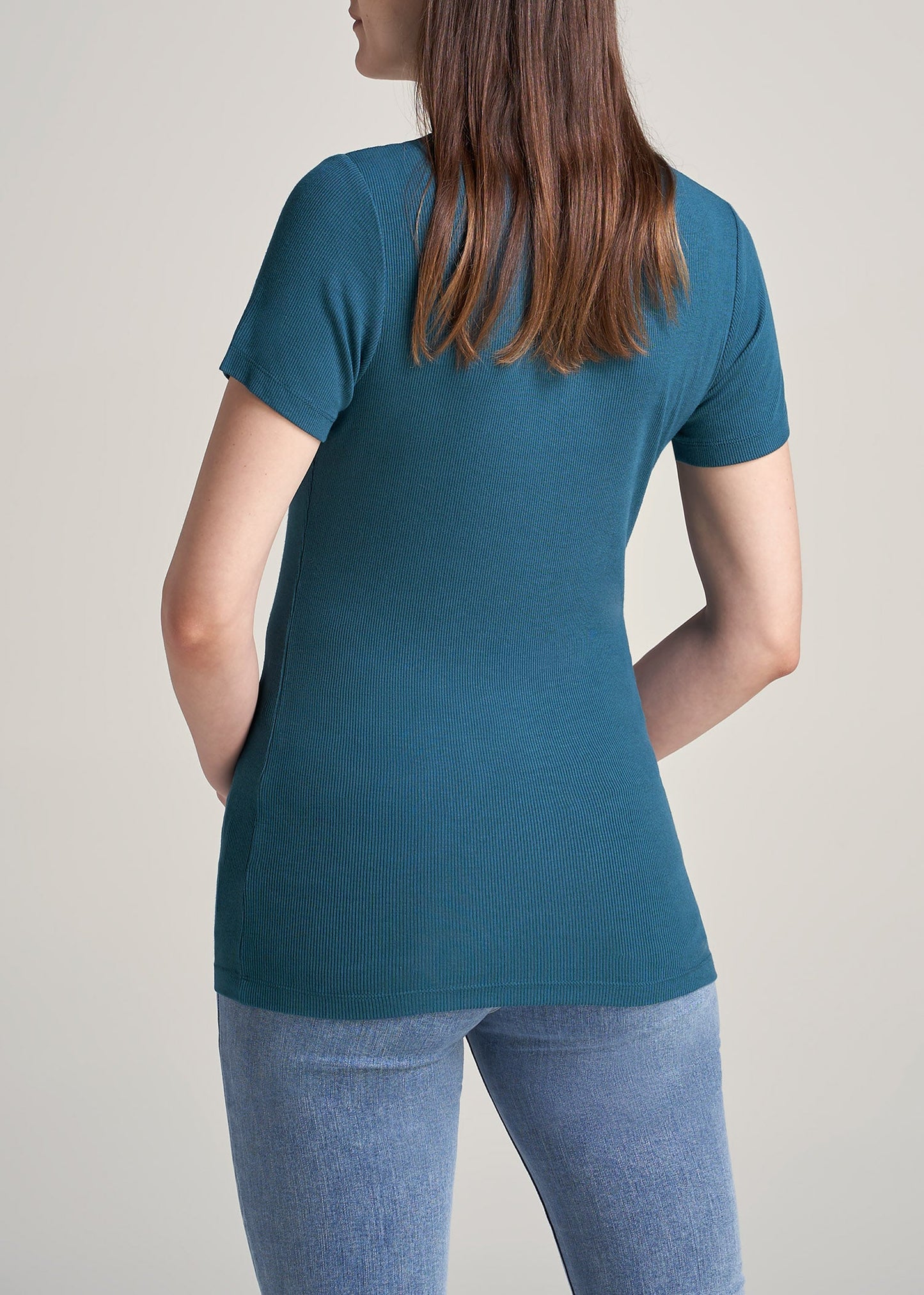 American-Tall-Women-Ribbed-Tee-DeepWater-back