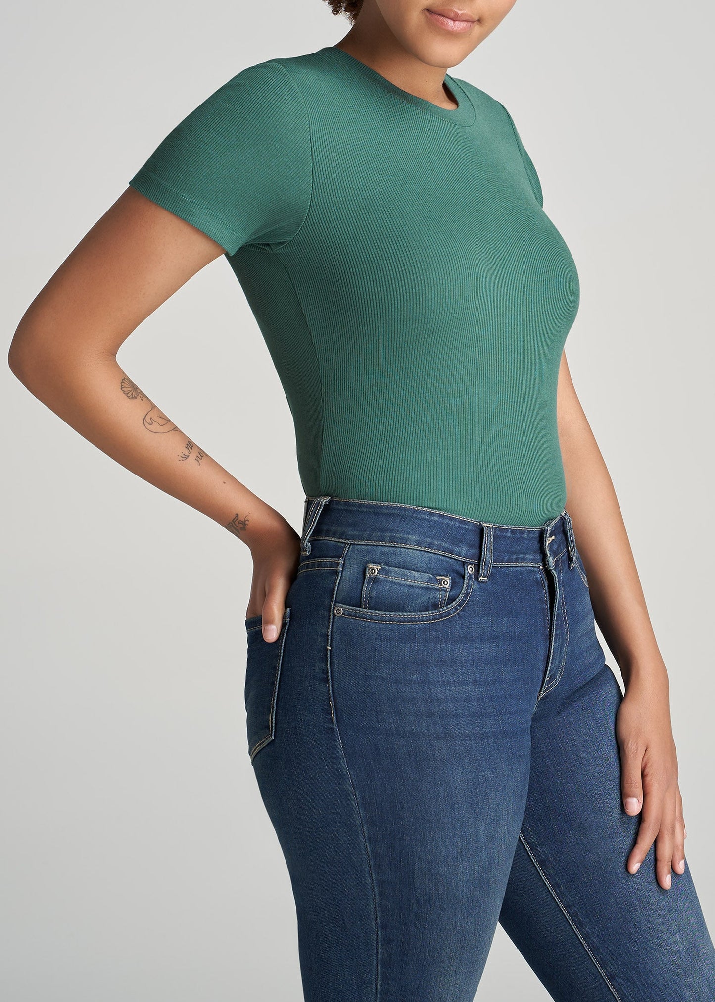 American-Tall-Women-Ribbed-Tee-JuniperGreen-side