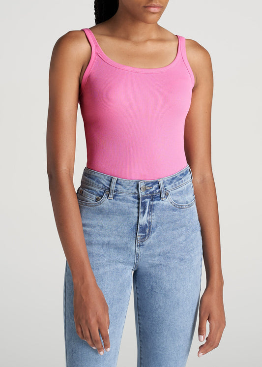 American-Tall-Women-RibbedTank-BubblegumPink-front
